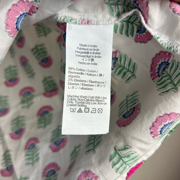 J.Crew Proppy Summer 2024 Size M Floral Short Sleeve Blouse Top  Vacation Hotel - Picture 8 of 13